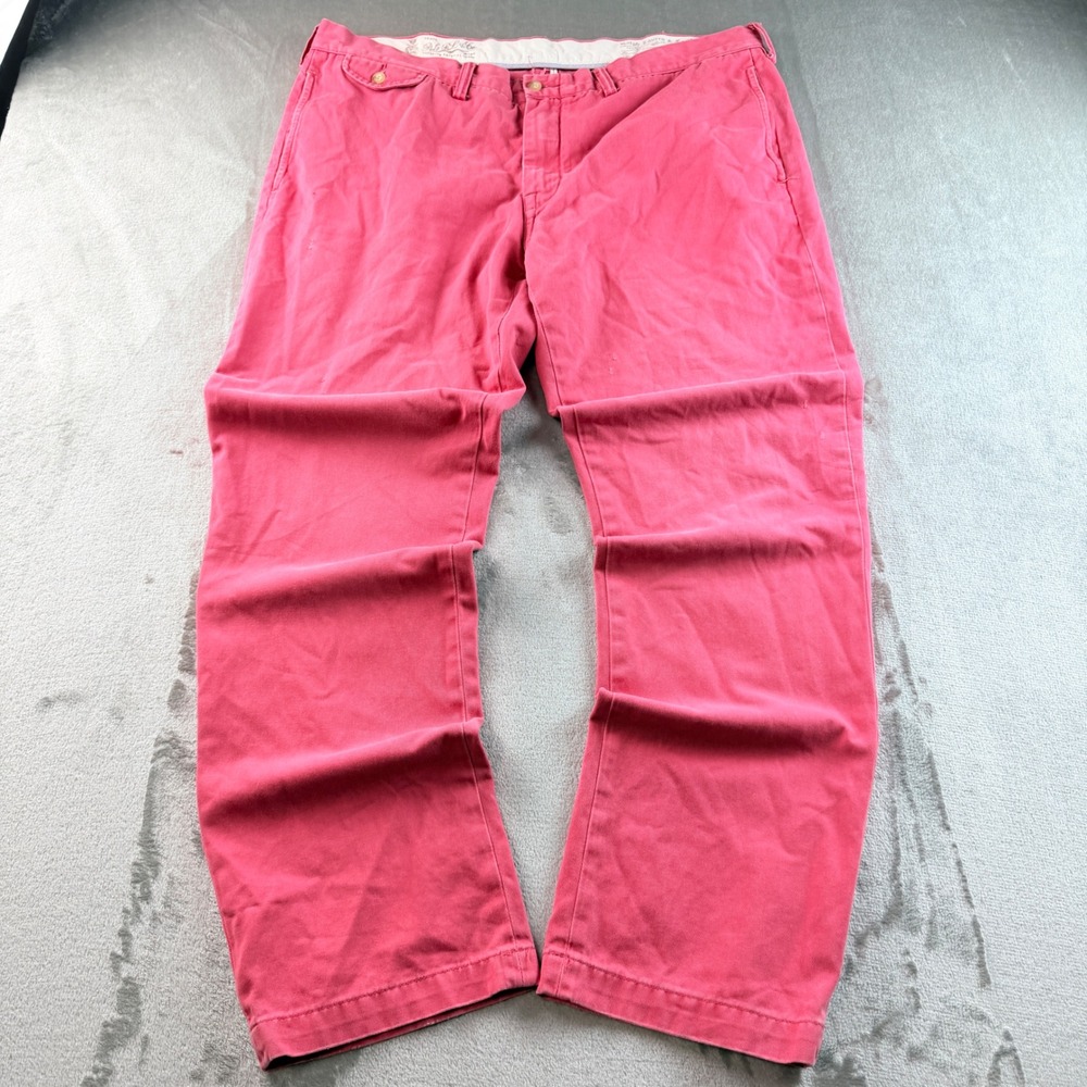 Polo Ralph Lauren Men's  40x30 Pink Nautical Chino Pants Straight Leg Cotton